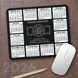 Tapis De Souris 2024 Calendar with logo, Contact Information Black