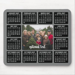 Tapis De Souris 2024 Calendar with Photo in the Center Grey