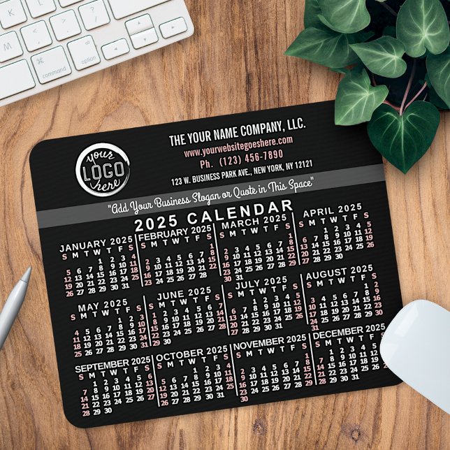 Tapis De Souris 2024 Calendrier personnalisé Nom du logo commercia (Créateur téléchargé)