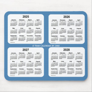 Tapis De Souris 2025-2028 bleu en acier calendrier de 4 ans par