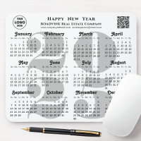 2025 Calendrier Business Logo Code QR Modern Black
