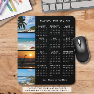Tapis De Souris 2026 Calendrier 4 Collage photo couleur personnali