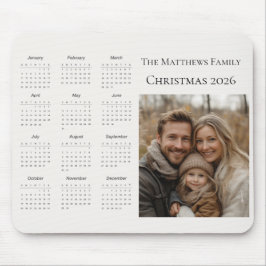 Tapis De Souris 2026 Modern Christmas Photo Calendar