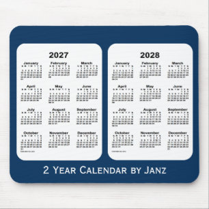 Tapis De Souris 2027-2028 Police Box Blue 2 Year Calendar par Janz