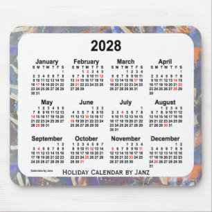 Tapis De Souris 2028 Holiday Art Calendar by Janz Mouse Pad