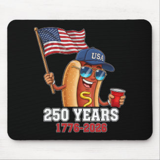 Tapis De Souris 250 Ans 1776-2026 250e Anniversaire Hotdog