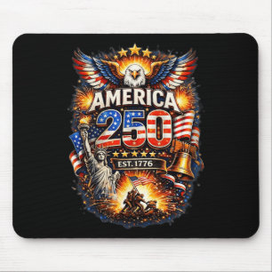 Tapis De Souris 250 Ans Américain 1776 2026 250e Anniversaire Usa