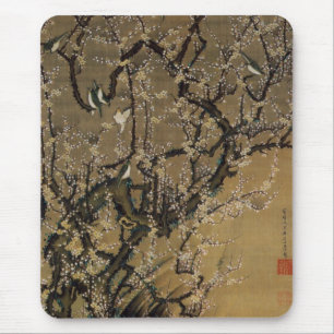 Tapis De Souris 2. 梅 花 小 禽 図, 冲 fleurs de prunes et petits oiseaux