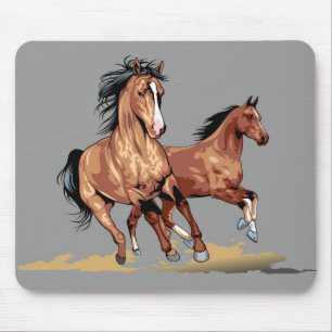 Tapis De Souris 2 Beaux Chevaux Courir Mouse Mat