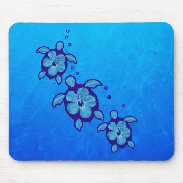 Tapis De Souris 3 tortues bleues de Honu (Devant)