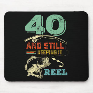 Tapis De Souris 40e anniversaire Pêche Turning 40 pêcheurs Mens Pu