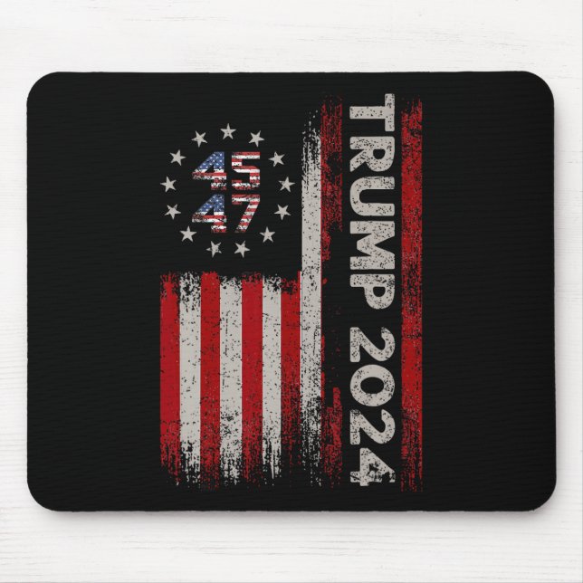 Tapis De Souris 45 47 Trump 2024 Drapeau américain 1 (Devant)