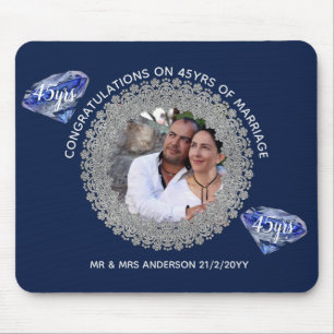 Tapis De Souris 45e anniversaire du Mariage - AJOUTER PHOTO Sapphi