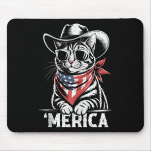 Tapis De Souris 4 juillet Cat Cowboy Merica Kitten Patriot Boys