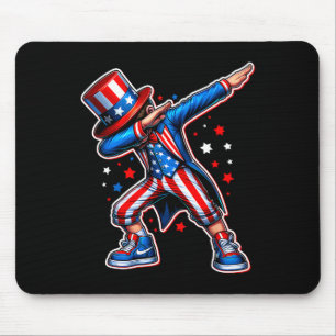 Tapis De Souris 4 juillet Cool Dabbing Boy American Flag Patriot