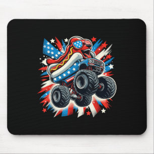 Tapis De Souris 4 juillet Drapeau Américain Usa Hotdog Monster Kid