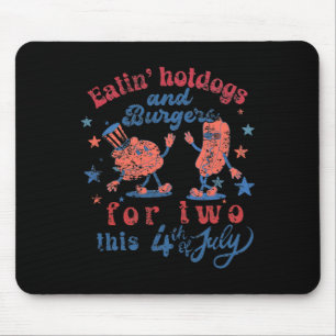 Tapis De Souris 4 juillet Grossesse Manger Hotdogs Et Burger Pour