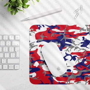 Tapis De Souris 4 juillet, Jour de l'Indépendance, Gris Camouflage