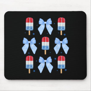 Tapis De Souris 4 juillet mignon Popsicle Bows Patriotique Femmes 