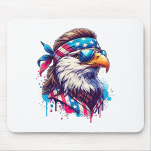 Tapis De Souris 4 juillet patriotique drôle aigle 4 juillet Etats-
