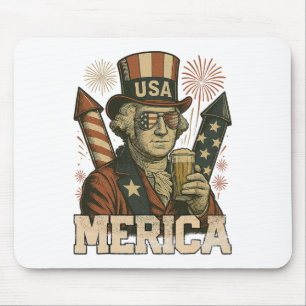 Tapis De Souris 4 juillet patriotique Merica George Washington jui