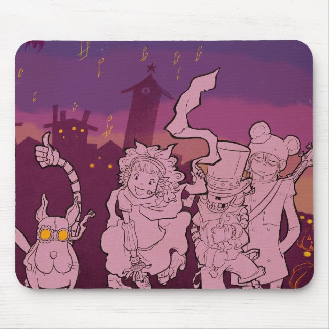 Tapis De Souris 4 petits monstres - musique de nuit (Devant)