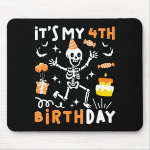 Tapis De Souris 4e anniversaire enfants drôle squelette 4e anniver