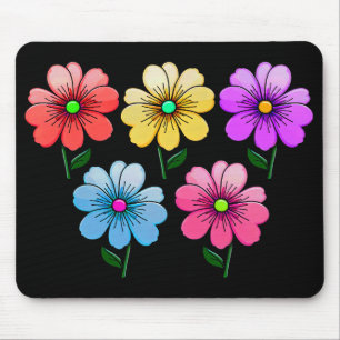 Tapis De Souris 5 Fleurs de couleur