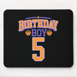 Tapis De Souris 5e anniversaire garçon de basket-ball Lover 5 ans