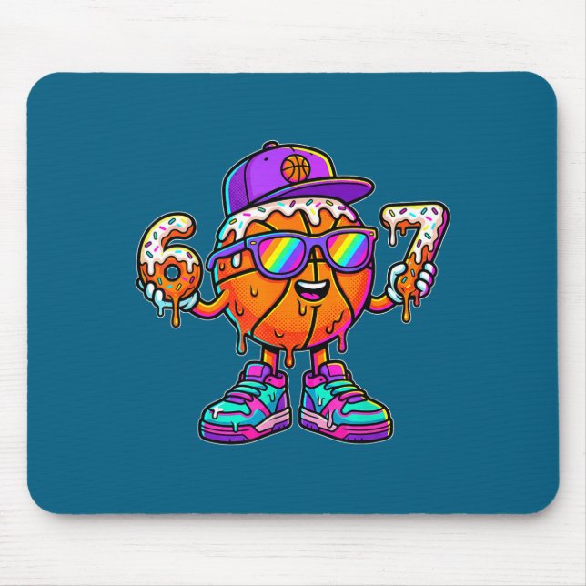 Tapis De Souris 67 Basketball Drip Six Seven Funny Meme Gen Alpha  (Devant)