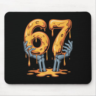 Tapis De Souris 67 Drip Drôle de squelette Halloween 67 Mème de cr