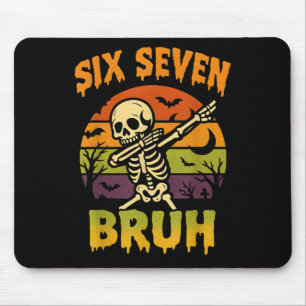 Tapis De Souris 67 Halloween Mème 6 7 Squelette Six Sept Nombres F