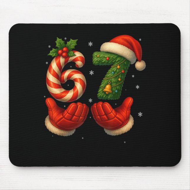 Tapis De Souris 67 Hockey Hands Funny Christmas Meme Santa  (Devant)