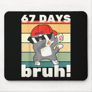 Tapis De Souris 67 Jours D'école Bruh Drôle Mème Enfants Garçon Fi