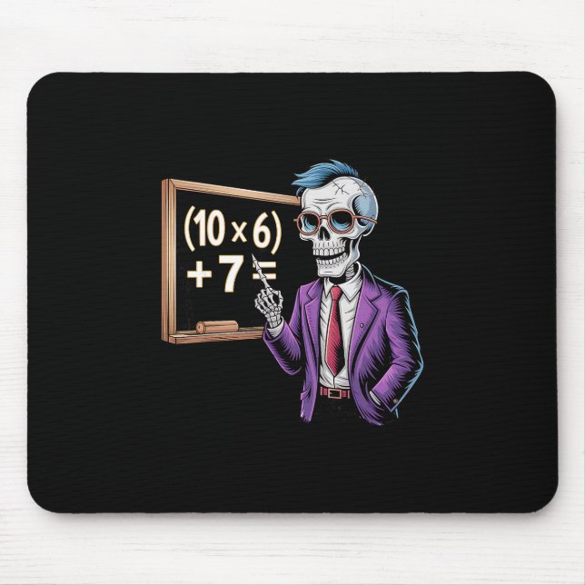 Tapis De Souris 67 Math Teacher Meme Brainrot Six Seven Halloween  (Devant)