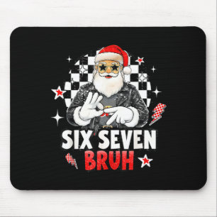 Tapis De Souris 67 Meme 6 7 Noël drôle Santa Rock On Six Sept