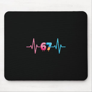 Tapis De Souris 67 Mème Crème Glacée Battement de Coeur Drôle Six
