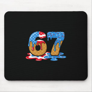 Tapis De Souris 67 Mème de glace qui coule Drôle Six Sept Générati