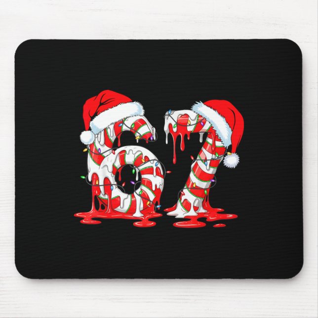 Tapis De Souris 67 Meme Six Seven Candy Canes Drip Christmas Pajam (Devant)