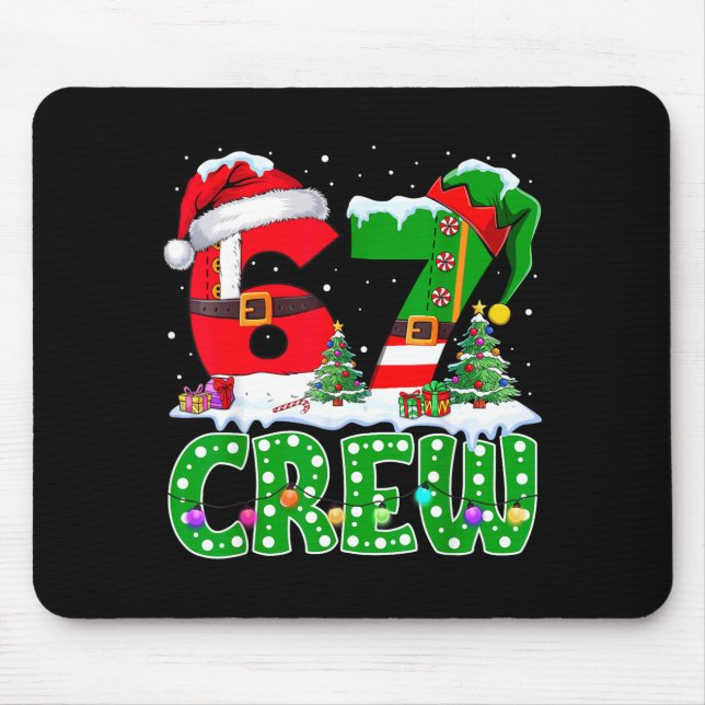 Tapis De Souris 67 Meme Six Seven Christmas Crew Xmas Lights Famil (Devant)