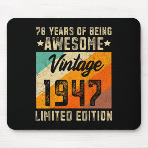 Tapis De Souris 78e anniversaire Hommes 78 ans Femmes 1947 Limited