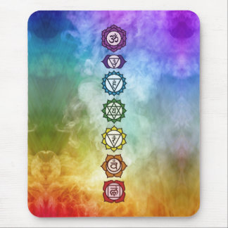 Tapis De Souris 7 Chakra coordonne le flux de couleur arc-en-ciel 