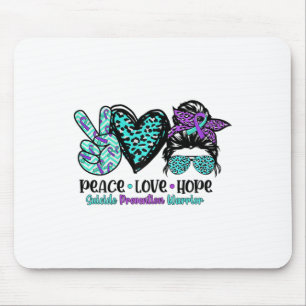 Tapis De Souris 7al6 Prévention du suicide Guerrier Messy Bun Paix