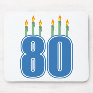 Tapis De Souris 80 bougies d'anniversaire (bleu/vert)
