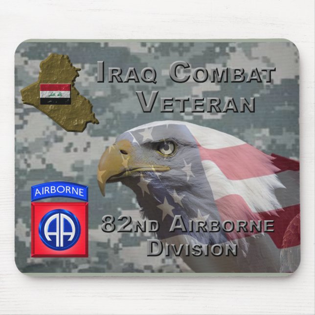 Tapis De Souris 82e Division aéroportée Irak Vétéran de combat (Devant)
