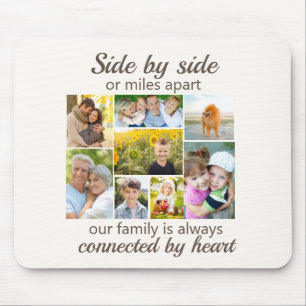 Tapis De Souris 8 photos de famille reliées par le cœur