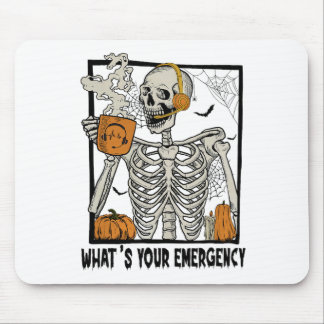 Tapis De Souris 911 Dispatcher Halloween Squelette Quel Émerge