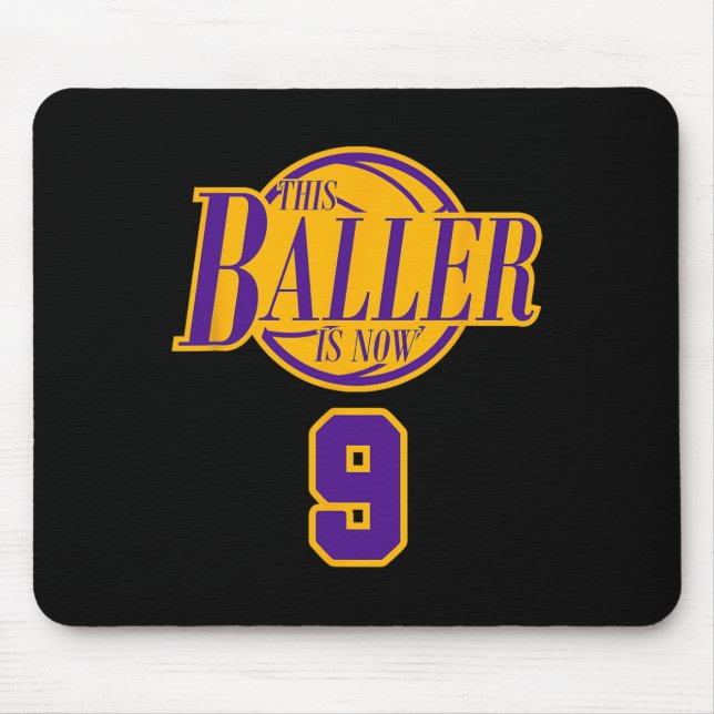 Tapis De Souris 9 Ans Basketball Baller Purple Et (Devant)