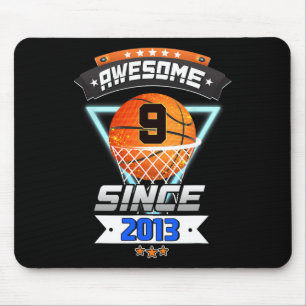 Tapis De Souris 9e Anniversaire Joueur de basket-ball 9 Anniversai