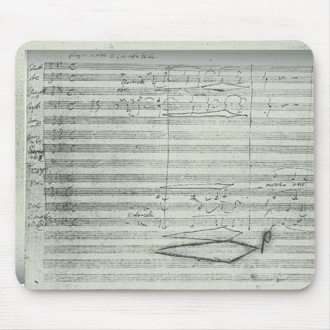 Tapis De Souris 9ème symphonie de Beethoven, manuscrit de musique (Devant)